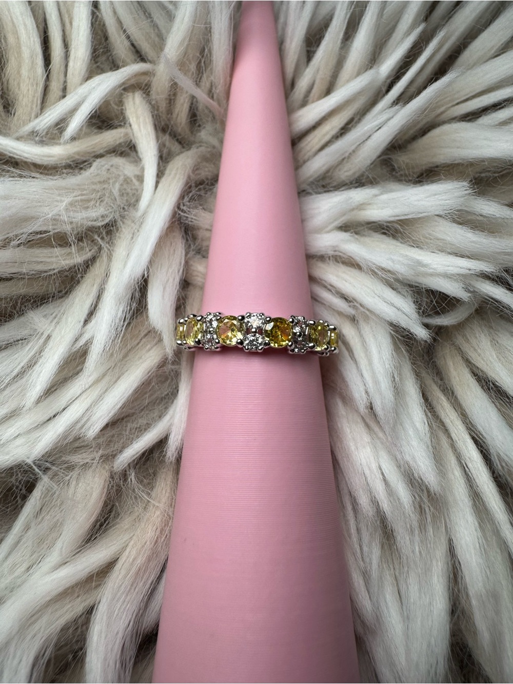 Gorgeous yellow and diamond CZ ring